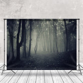 Aperturee - Scary Black Woods Shrouded In Mist Photo Backdrop